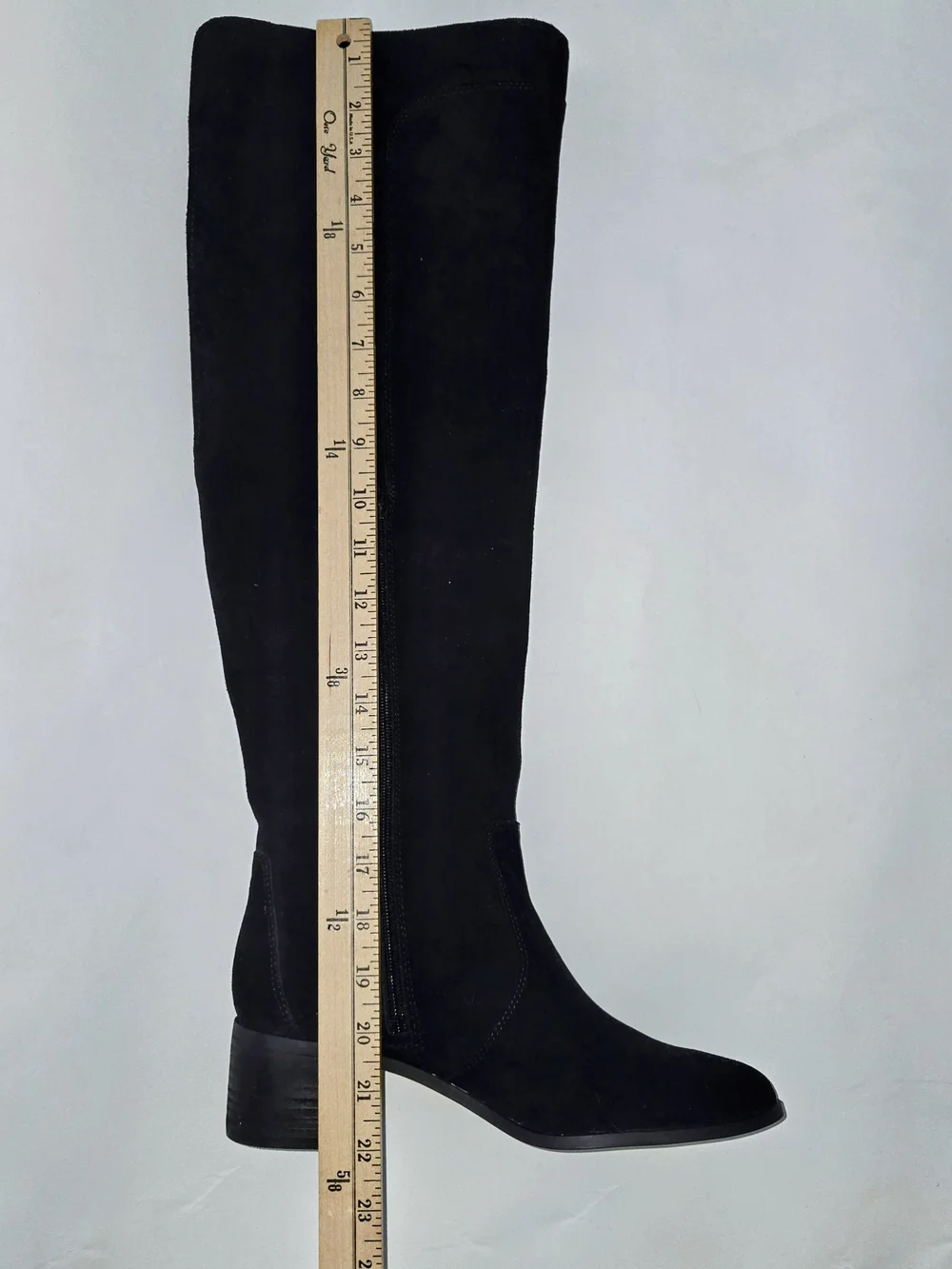 CORSO COMO Women's Black Suede Over-the-Knee Boots with Low Block Heel WOMENS 9